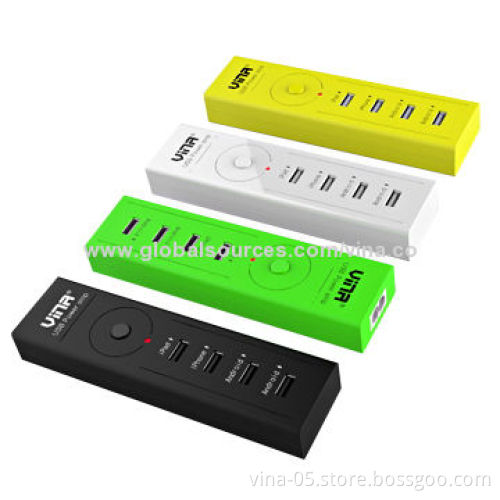 4-port Wall Chargers for iPhone, iPad, Tablet PCs, Samsung, 100 - 240V, 50/60Hz Input Range